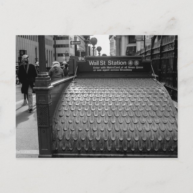 Carte Postale Photo de New York City Wall Street dans noir et le (Devant)