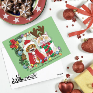 Carte Postale Photo de Noël annuelle du chat