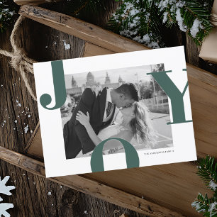 Carte Postale Photo de Noël JOIE moderne   Minimaliste