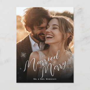 Carte Postale Photo de Noël mariée et mariée