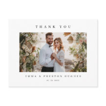 Photo de notes de remerciement de mariage moderne