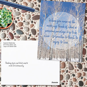Carte Postale Photo de paysage hivernal et citation inspirante s