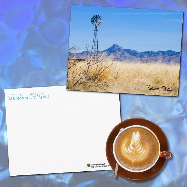 Carte Postale Photo de paysage Moulin à vent rustique Chaîne de  (Scenic photo windmill generic template text postcard.)