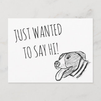 Carte Postale photo de pitbull dessiné à la main amateur de chie