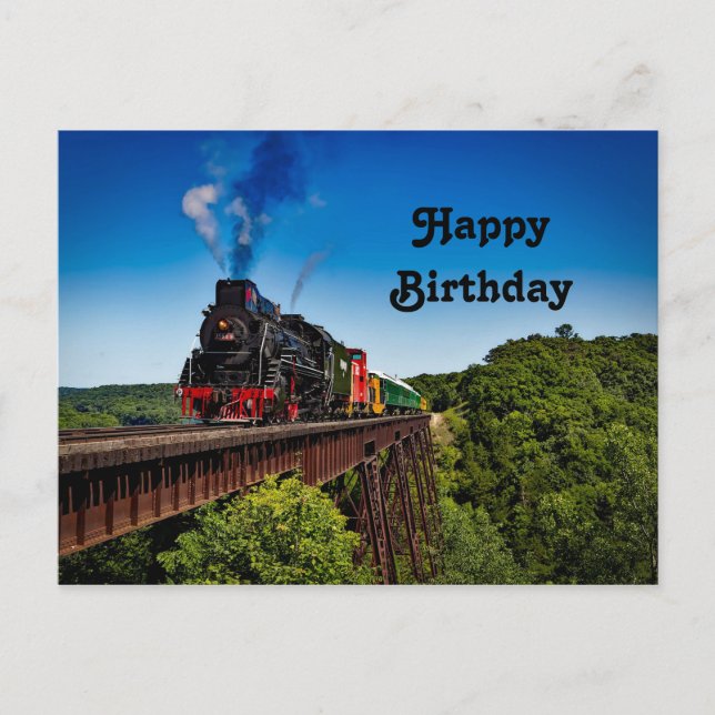 Carte Postale Photo de pont de train vintage pour anniversaire (Devant)