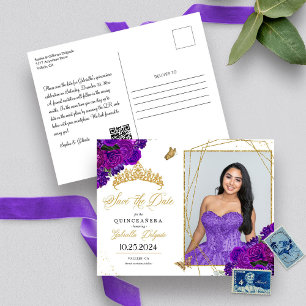 Carte postale photo de Quinceañera avec un diadème