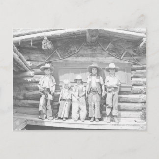 Carte Postale Photo de ranch des mecs en cowboy