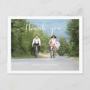 Carte postale photo de remerciement de calligraphi