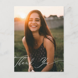 Carte Postale Photo de remerciement de calligraphie élégante