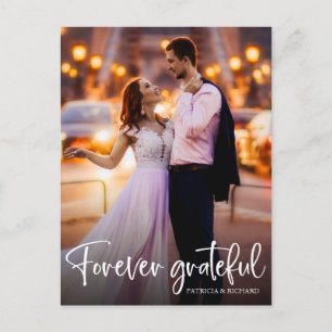 Carte postale photo de remerciement de mariage éte