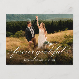 Carte Postale Photo de remerciement de mariage éternellement rec
