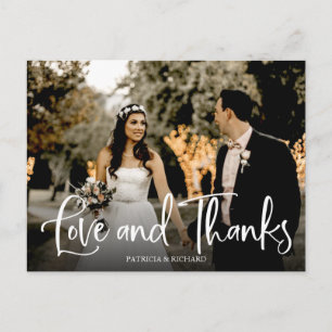 Carte Postale Photo de remerciement de mariage mignon Amour et M