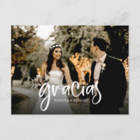 Photo de remerciement de mariage mignon Gracias