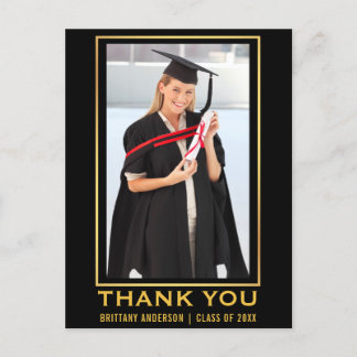 Carte Postale Photo de remerciement de remise de diplôme en or m