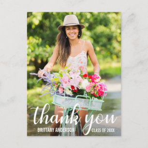 Carte Postale Photo de remerciement de remise de diplôme moderne