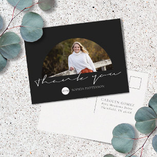 Carte Postale Photo de remerciement minimaliste