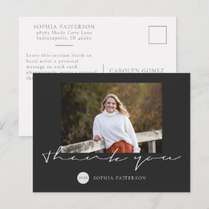 Carte Postale Photo de remerciement minimaliste