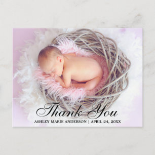 Carte Postale Photo de remerciement nouveau bébé