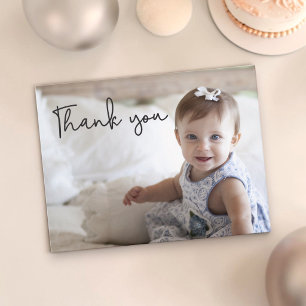 Carte Postale Photo de remerciement pour le premier anniversaire