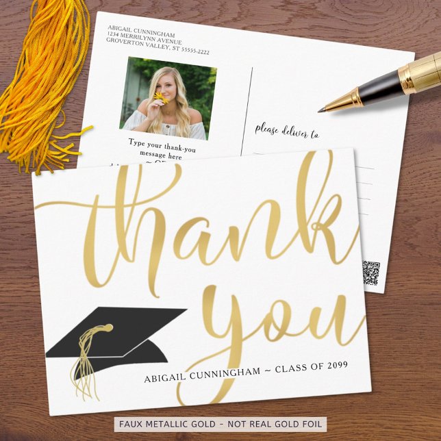 Carte Postale Photo de remise de diplôme Calligraphie Écriture d (Créateur téléchargé)