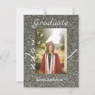 Carte Postale photo de remise de diplôme Silverglitter ajouter n
