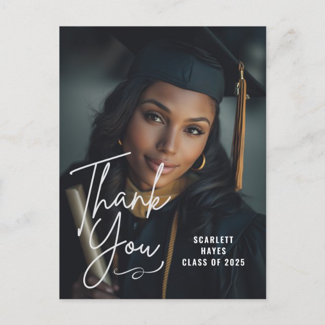 Carte Postale Photo de remise de diplômes personnalisée | Écritu (Devant)