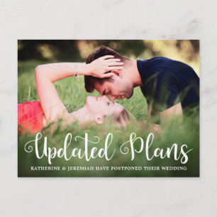 Carte Postale Photo de report Mariage de script moderne