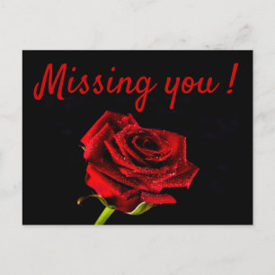 Carte Postale Photo de rose rouge romantique pour dire tu me man