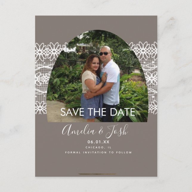 Carte postale photo de sauvegarde de date avec den (Devant)