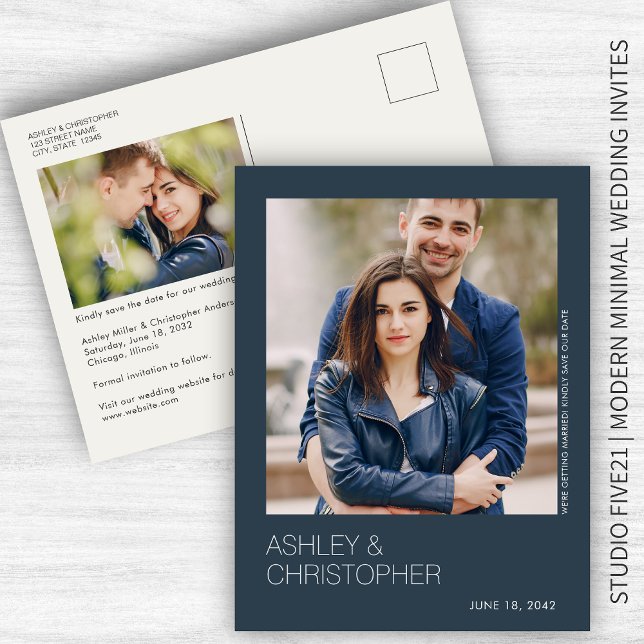 Carte postale photo de save-the-date de mariage mi (Créateur téléchargé)