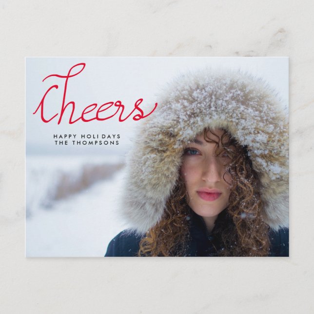 Carte Postale Photo de script rouge manuscrit moderne (Devant)