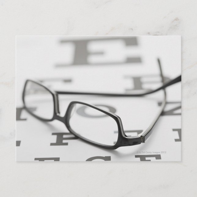 Carte Postale Photo de studio de lunettes sur le tableau des yeu (Devant)