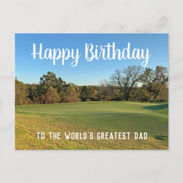 Carte Postale Photo de terrain de golf - Joyeux Anniversaire Pap (Devant)
