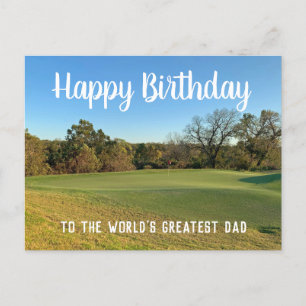 Carte Postale Photo de terrain de golf Joyeux Anniversaire Papa 