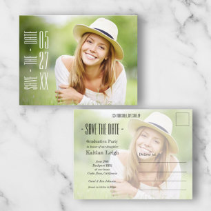 Carte Postale Photo de texte cool Enregistrer la date de graduat