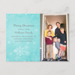 Carte postale photo de vacances Aqua Snowflake
