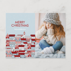 Carte postale photo de vacances de Village de Noël