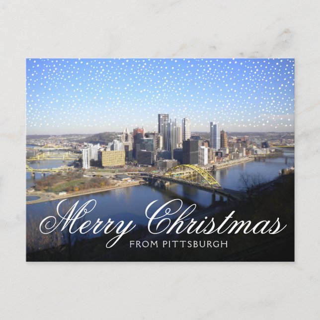 Carte Postale PHOTO DE VACANCES | Joyeux Noël De Pittsburgh PA (Devant)