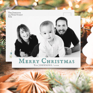 Carte postale photo de vacances moderne de Noël Jo
