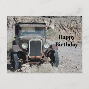 Carte Postale Photo de voiture rustique rouillée pour anniversai