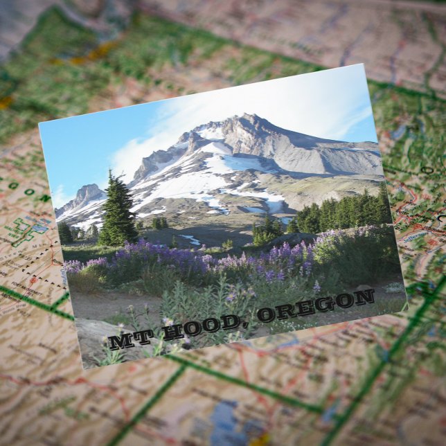 Carte Postale Photo de voyage du mont Hood, Oregon (In Situ Map)