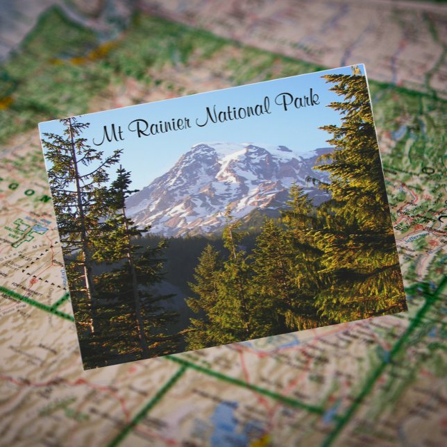 Carte Postale Photo de voyage pittoresque Mount Rainier (In Situ Map)