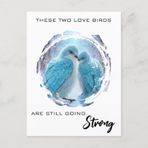 Carte Postale *~* PHOTO d'hiver  Oiseaux de l'amour AP54 Anniver