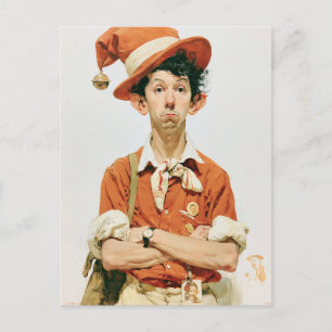 Carte Postale Photo d'identité de lutin de Noël impassible
