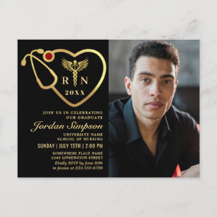 Carte Postale PHOTO D'Or Moderne Infirmière Diplôme d'Infirmière