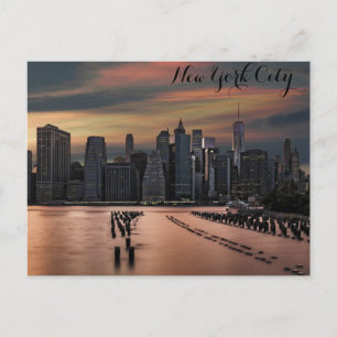 Carte Postale Photo du coucher de soleil sur la skyline de New Y