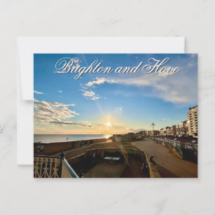 Carte Postale Photo du coucher du soleil sur la mer de Brighton 
