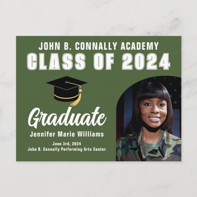 Carte Postale Photo du Graduate Green Army 2024 Graduation Party (Devant)