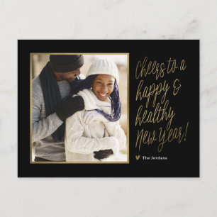 Carte postale photo du Nouvel An heureux et sain