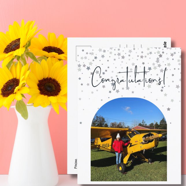 Carte Postale Photo du premier vol en solo du pilote, aviation p (Créateur téléchargé)